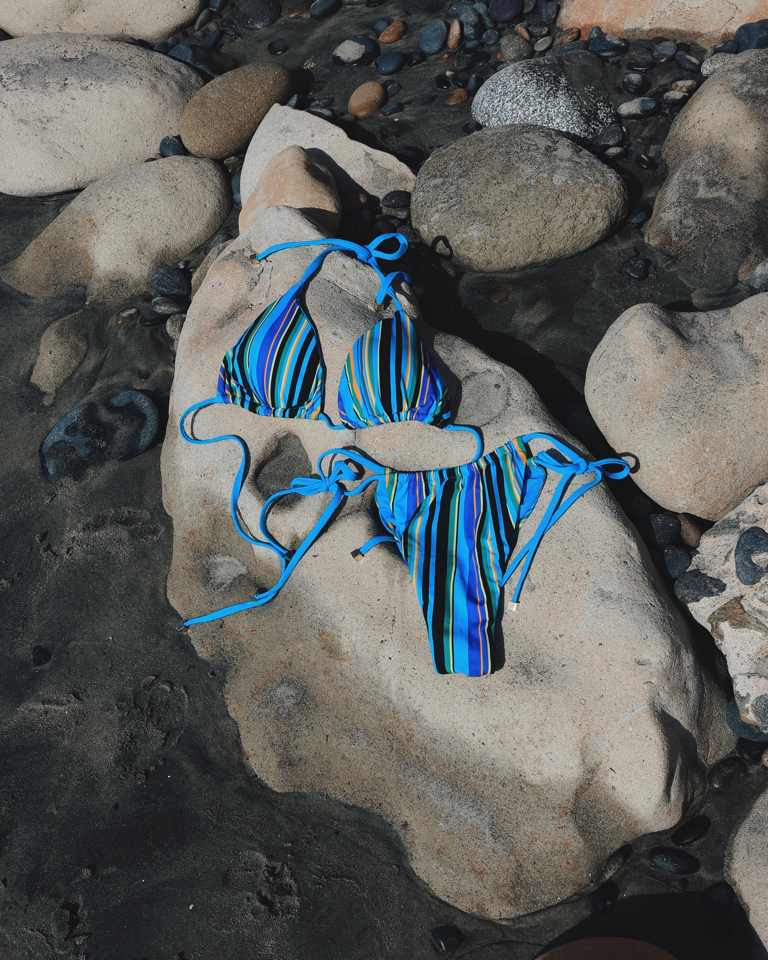 Tahiti Tri Tie Top in Salt n Stripes