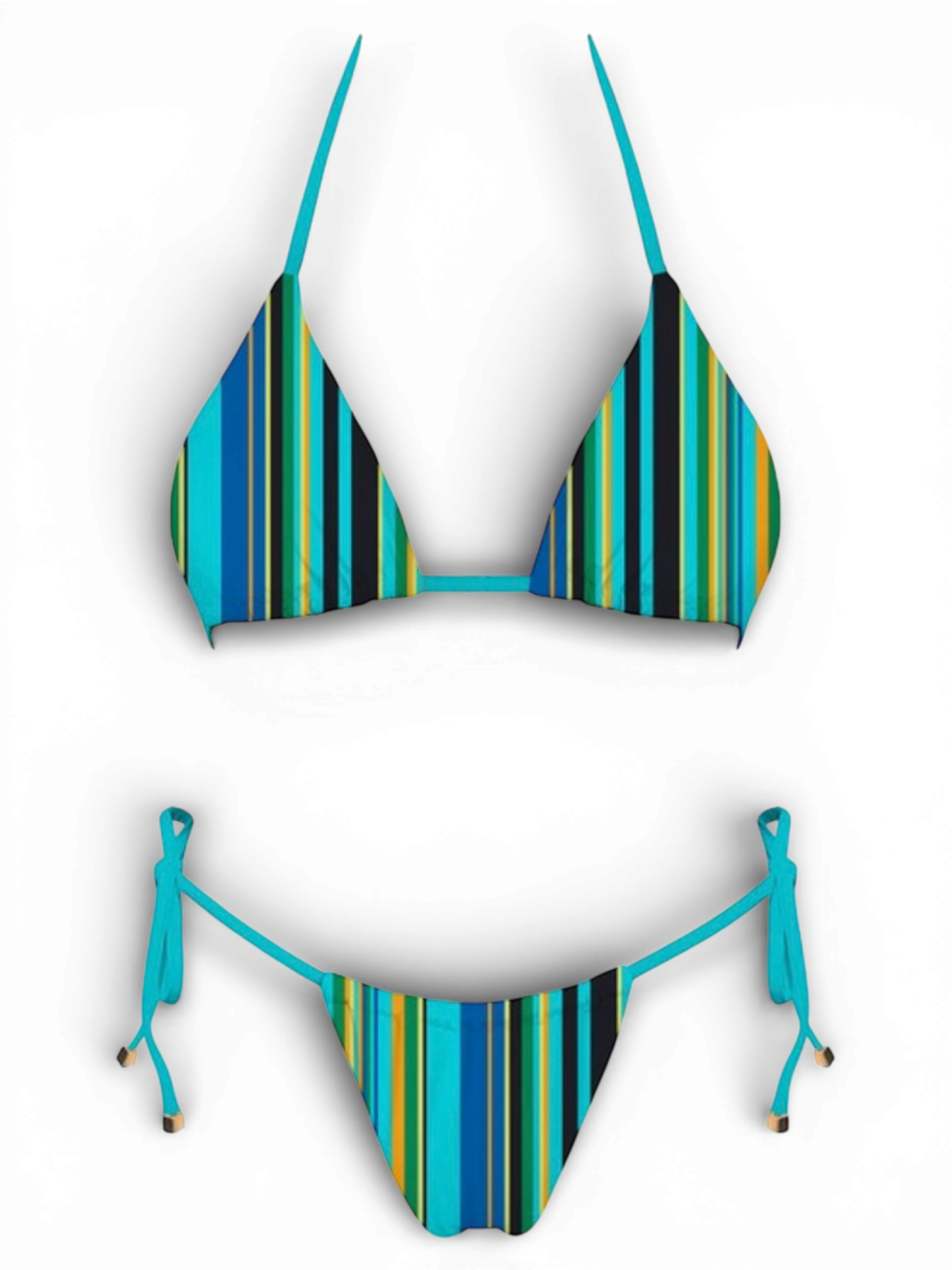 Tahiti Tri Tie Top in Salt n Stripes